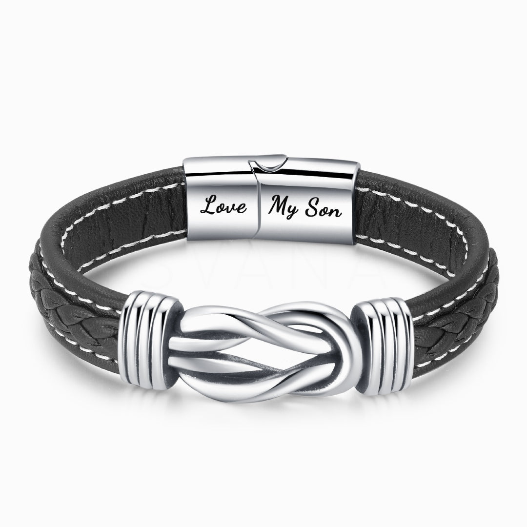 Mother and Son Braided Leather Bracelet