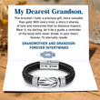 Load image into Gallery viewer, To My Dearest Grandson Card Message with the bracelet.
