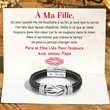 Load image into Gallery viewer, Bracelet en cuir tressé Père et Fille « Liés Pour Toujours » avec message sur la carte
