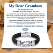 Load image into Gallery viewer, Photo of To My Grandson, “Love You Forever” Linked Bracelet and its message card
