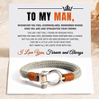 Load image into Gallery viewer, To My Man, Love You Forever Omega Nautical Bracelet message card with bracelet
