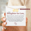 Load image into Gallery viewer, You Are My Daughter-in-Heart Personalized Disc Necklace with a heartwarming message card
