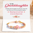 Load image into Gallery viewer, To My Granddaughter, Always In My Heart Peach Blossom Knot Bracelet with heartwarming message card
