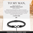 Load image into Gallery viewer, To My Man, You Are The One Personalized Dual Name Infinity Leather Bracelet message card
