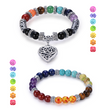 Load image into Gallery viewer, 2 Chakra Bracelet with symbols on white background

