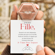 Load image into Gallery viewer, Bague pour fille dans une boîte hexagonale avec une carte blanche personnalisée
