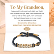Load image into Gallery viewer, Card message for Grandson featuring the Black Knot Bracelet
