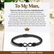 Load image into Gallery viewer, To My Man, I Love You More than Originally Planned Personalized Infinity Leather Bracelet with card
