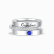 Load image into Gallery viewer, Silver variant of To Grandma, Love Grandkids Personalized Birthstones Ring with 1 birthstone, on white background
