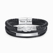 Load image into Gallery viewer, &quot;Mother and Son Forever Linked Together&quot; Magnetic Clasp Leather Bracelet on a white background
