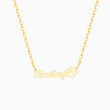 Load image into Gallery viewer, Photo of gold Paw Print Personalized Pet Necklace on a white background
