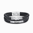Load image into Gallery viewer, &quot;Mother and Son Forever Linked Together&quot; Personalized Magnetic Clasp Leather Bracelet on a white background
