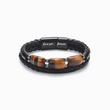 Load image into Gallery viewer, Natural Tiger Eye Leather Bracelet for son with Love you forever engraving
