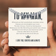 Load image into Gallery viewer, To My Man, Love You Forever Personalized Cuban Link Chain  and its message card
