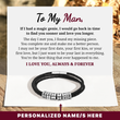 Load image into Gallery viewer, To My Man, Always and Forever Personalized Beads Leather Bracelet with a heartwarming message card
