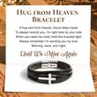 Load image into Gallery viewer, Hug From Heaven Leather Cross Bracelet with the heartwarming message card
