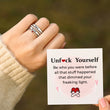 Load image into Gallery viewer, Unf❤️ck Yourself Stacked Ring Message Card
