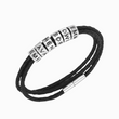 Load image into Gallery viewer, Men&#39;s Personalized Beads Leather Bracelet on white background
