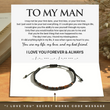 Load image into Gallery viewer, To My Man, I Love You Forever &amp; Always Morse Code Bracelet message card
