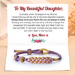 Load image into Gallery viewer, To My Beautiful Daughter, Always Keep Me in Your Heart Blossom Knot Bracelet with heartwarming message card
