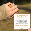 Load image into Gallery viewer, The Day I Lost You Gold Memorial Angel Ring Card
