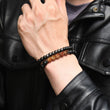 Load image into Gallery viewer, Hematite and Agate bracelets on male model wrist
