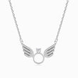 Load image into Gallery viewer, Photo of silver angel wing necklace on a white background
