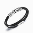 Load image into Gallery viewer, To My Man, Always and Forever Personalized Beads Leather Bracelet on a white background
