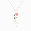 Load image into Gallery viewer, Rose gold variant of To My Daughter, So Proud of You Personalized Birth Flower Name Necklace on a white background
