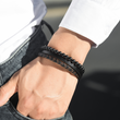 Load image into Gallery viewer, Love You Forever Volcanic Stone Bracelet on male model
