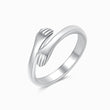 Load image into Gallery viewer, angled silver Hug From Heaven Memorial Ring on white background
