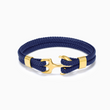 Load image into Gallery viewer, dark blue rope - gold buckle To My Son, &quot;You Are My Anchor” Bracelet on white background
