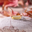 Load image into Gallery viewer, Personalized Date Bar Ring on top of a stone

