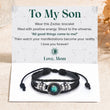 Load image into Gallery viewer, Photo of a Zodiac Constellations Bracelet and its message card
