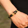 Load image into Gallery viewer, male model wearing black rope - gold buckle To My Son, &quot;You Are My Anchor” Bracelet
