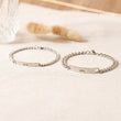 Load image into Gallery viewer, Silver bracelets with name engravings creative shot
