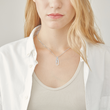 Load image into Gallery viewer, Female model wearing the Circle necklace in Silver variant
