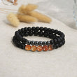 Load image into Gallery viewer, Hematite and Agate bracelets creative shot on canvas
