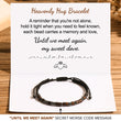 Load image into Gallery viewer, Morse code bracelet on top of the card with phrase
