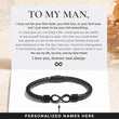 Load image into Gallery viewer, To My Man Forever &amp; Always Personalized Dual Name Infinity Bracelet with heartwarming message card
