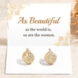 Load image into Gallery viewer, As Beautiful As The World Is, So Are The Women Gold Hoop Earrings with heartwarming message card
