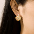 Load image into Gallery viewer, Model wearing As Beautiful As The World Is, So Are The Women Gold Hoop Earrings 

