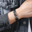 Load image into Gallery viewer, Model wearing a To My Son, I’m So Proud of You Linked Bracelet
