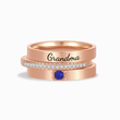 Load image into Gallery viewer, Rose gold variant of To Grandma, Love Grandkids Personalized Birthstones Ring with 1 birthstone, on white background
