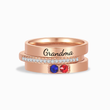 Load image into Gallery viewer, Rose gold variant of To Grandma, Love Grandkids Personalized Birthstones Ring with 2 birthstones, on white background
