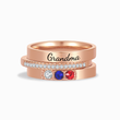 Load image into Gallery viewer, Rose gold variant of To Grandma, Love Grandkids Personalized Birthstones Ring with 3 birthstones, on white background
