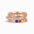 Load image into Gallery viewer, Rose gold variant of To Grandma, Love Grandkids Personalized Birthstones Ring with 4 birthstones, on white background
