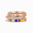 Load image into Gallery viewer, Rose gold variant of To Grandma, Love Grandkids Personalized Birthstones Ring with 5 birthstones, on white background
