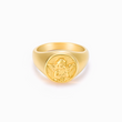 Load image into Gallery viewer, Hug From Heaven Gold Memorial Angel Ring White
