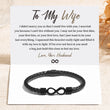 Load image into Gallery viewer, To My Wife, Feel My Love Infinity Leather Bracelet with heartwarming card message

